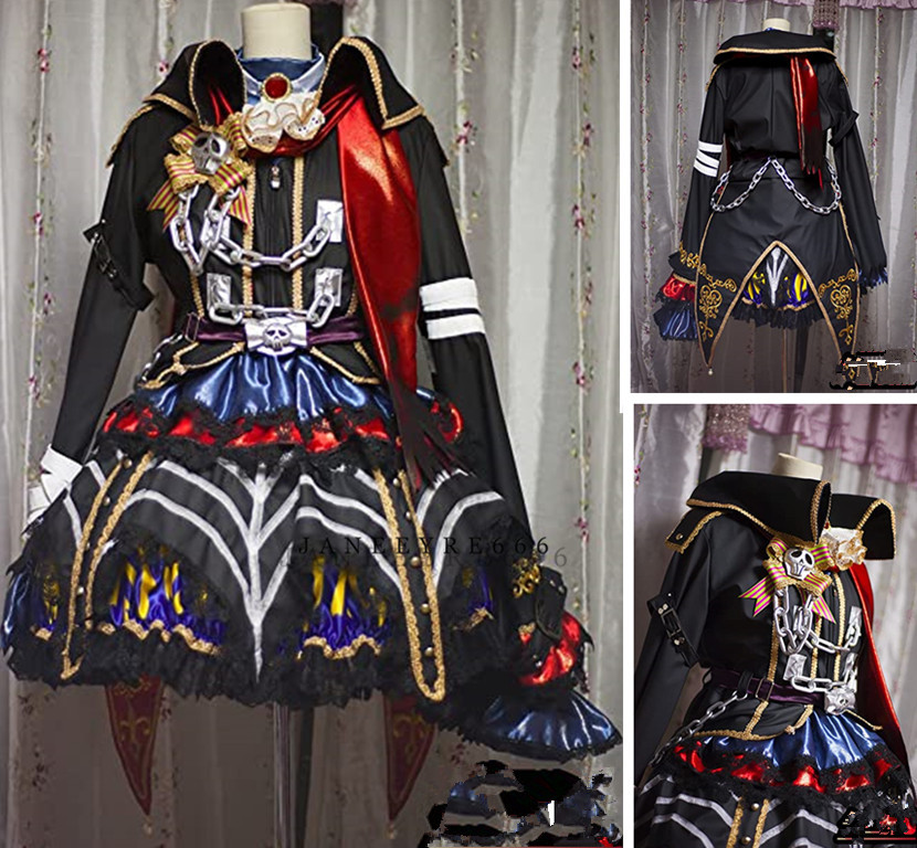 シンデレラガールズ(デレステ) SSR+ 白坂小梅 センリツノヨル 特訓後 コスプレ衣装風(ウィッグ 靴別売り)_1