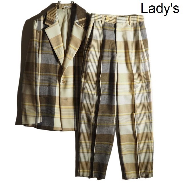 J2633P　▼AURALEE オーラリー▼　21SS サマーウール テーラードジャケット ワイドパンツ セットアップ チェック レディース 春夏 rb mks