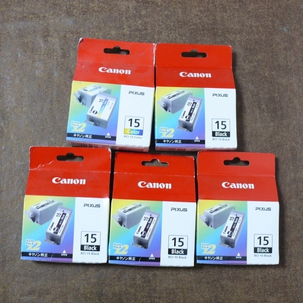 p786 CANON純正インクカートリッジ BCI-15Color/BCI-15Black5ヶ(キヤノン)|売買されたオークション情報 ...