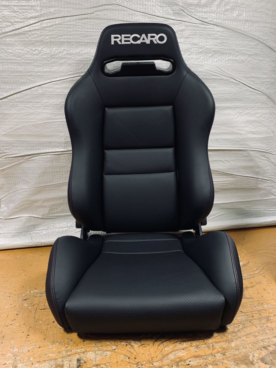 22.23.レカロ RECARO 2脚セット SR-3 黒フェイクレザー張り替え 張替え 