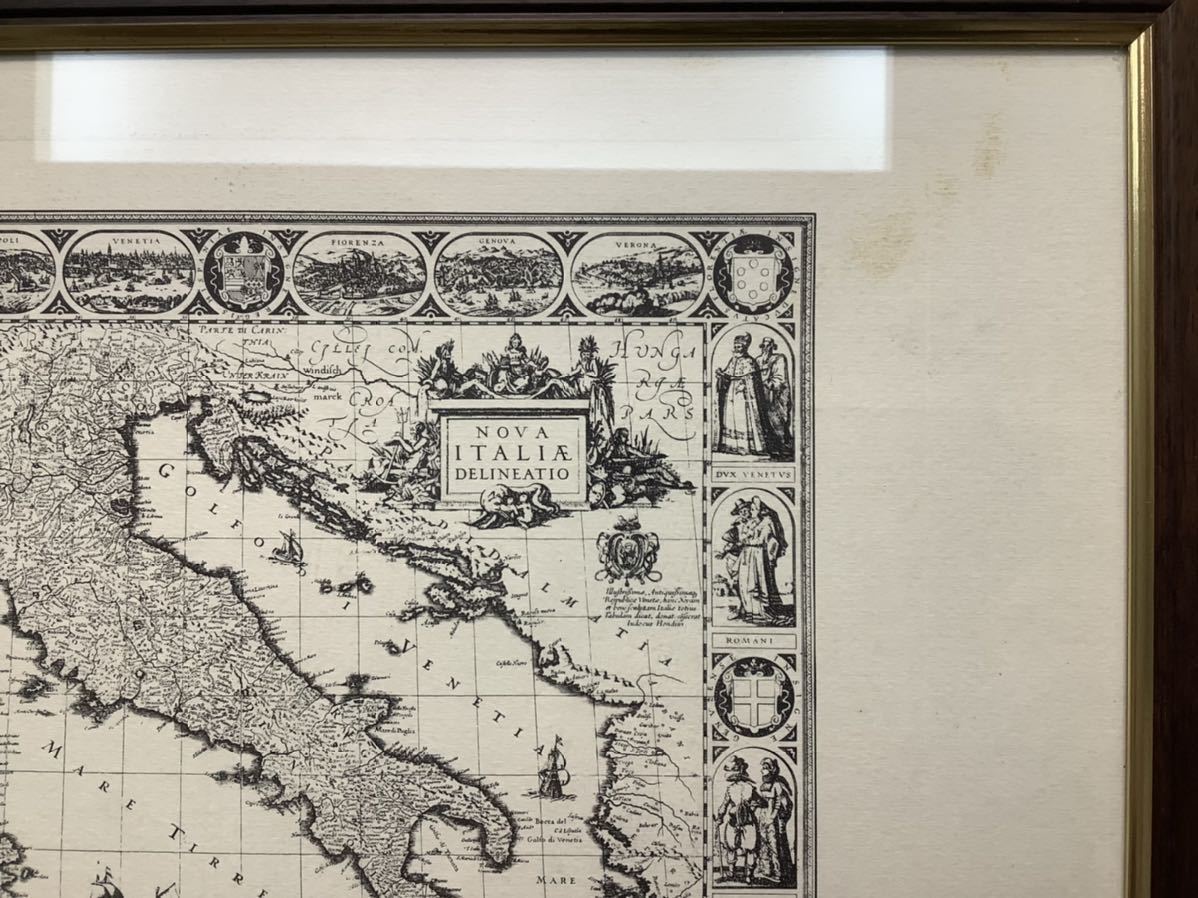 イタリアの地図入り額装 イタリアの地図入り額装