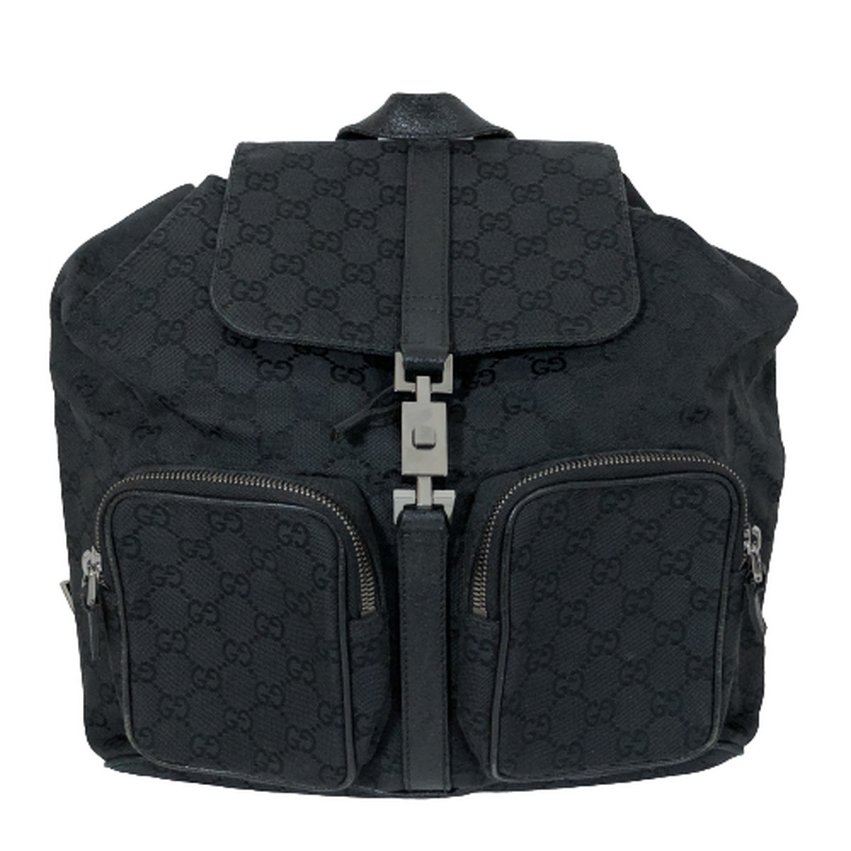 【中古】GUCCI グッチ GGキャンバス ジャッキー リュック バックパック 114552 (0024004) GG柄 黒 ブラック ITALY