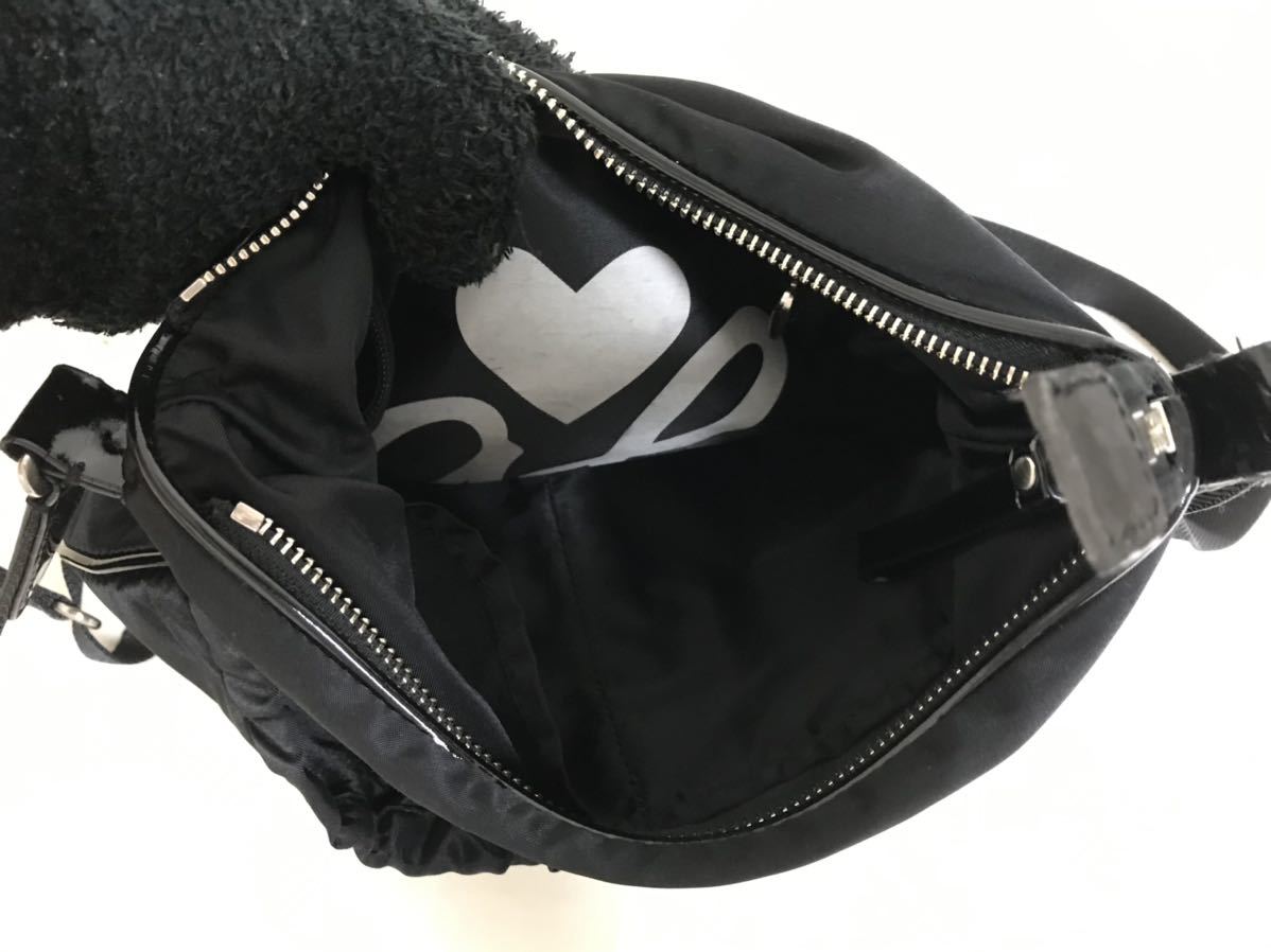 本物アニエスベーagnisbナイロンミニショルダーバッグビジネスボディーメッセンジャーバックレディースメンズ茶旅行トラベル黒ブラック