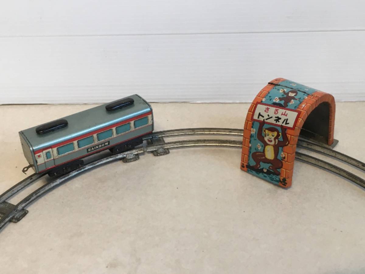 当時物 ブリキ 増田屋 MODERN TOYS 電車 2セット DUCK LINE/さる山
