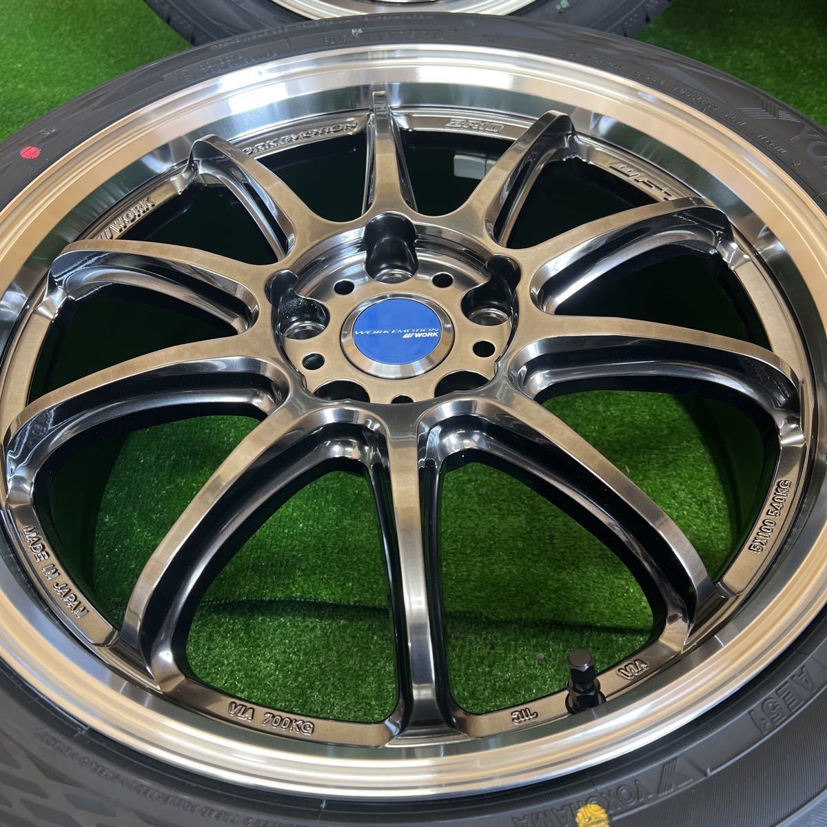 新品 旭川 225/45R18 WORK エモーション ZR10 5穴 PCD114.3 18×7.5J + 