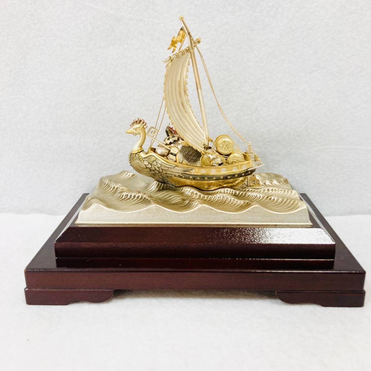 武比古作 宝船 置物 銀製 アンティーク オブジェ 縁起物 インテリア