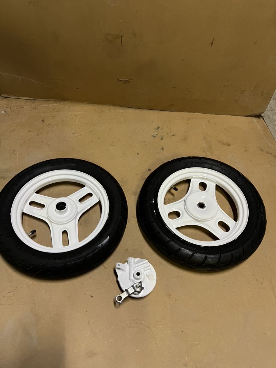 AF09 クレージュタクト　　クレタク　　純正ホイール 前後ホイール　　ホワイト塗装　タイヤ新品