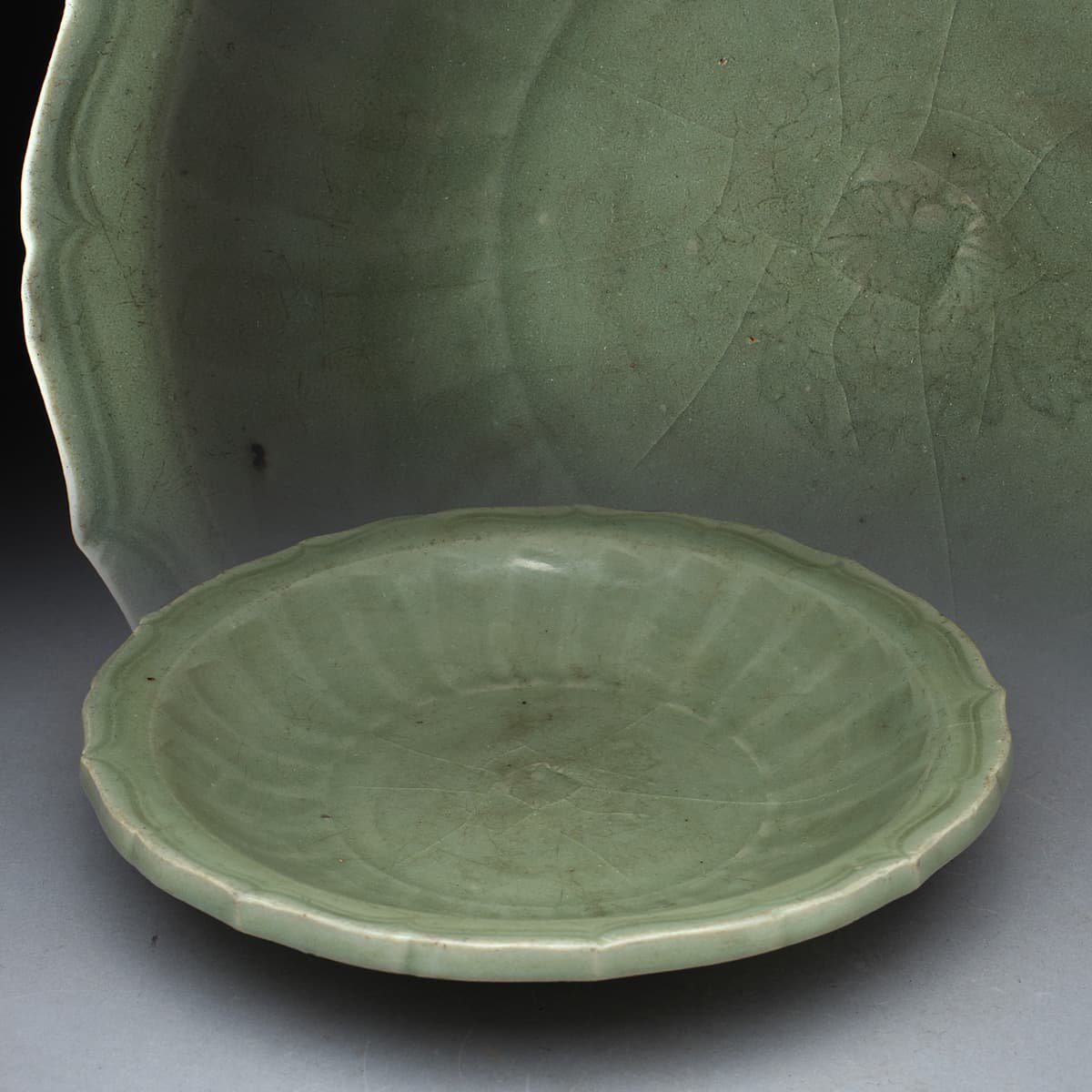 龍泉窯 | 青磁 公式通販 明代 貫耳花瓶！高さ17.6cm、直径9.7