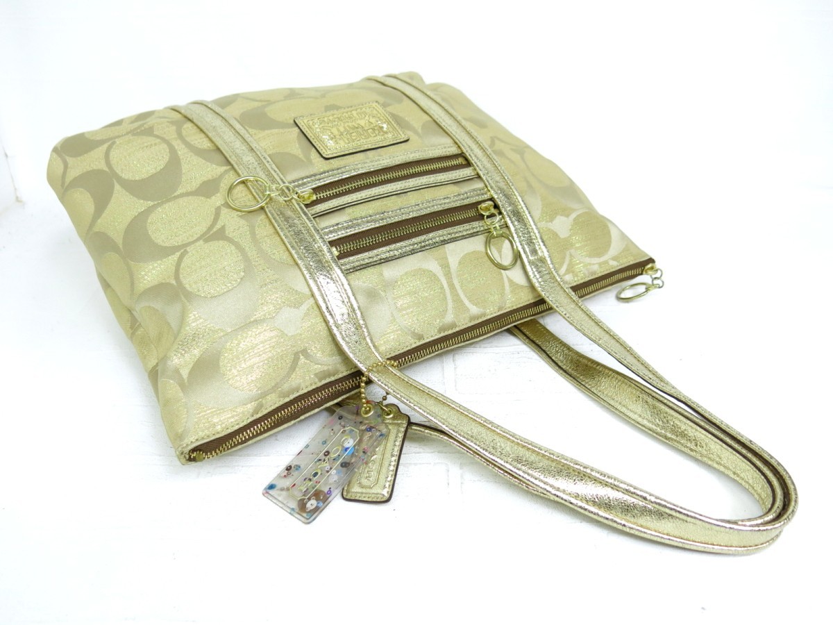 COACH コーチ◇シグネチャー 13826◇キャンバス カーフ レザー◇トート