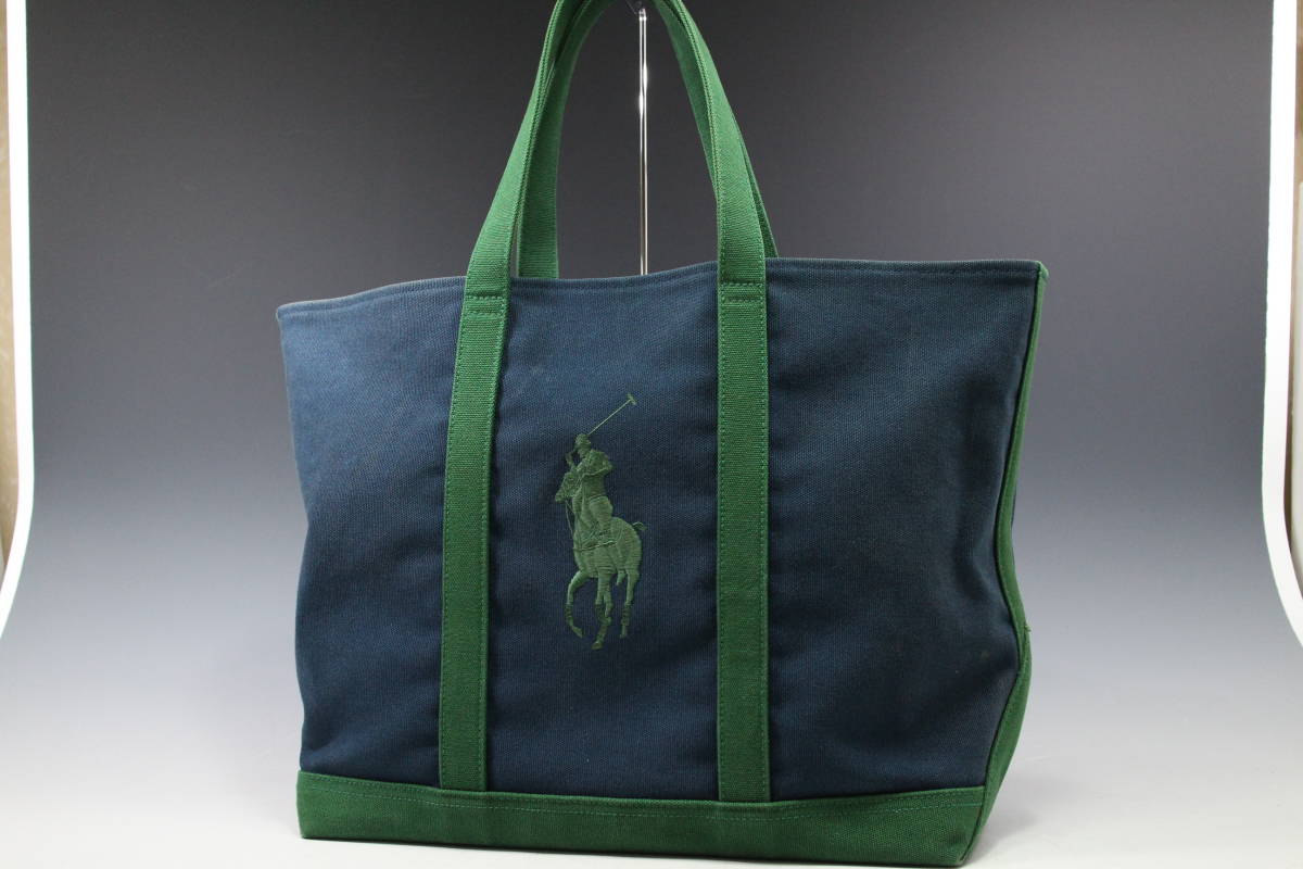 1円〜状態良【ラルフローレン/RALPH LAUREN本物】トートバッグ 