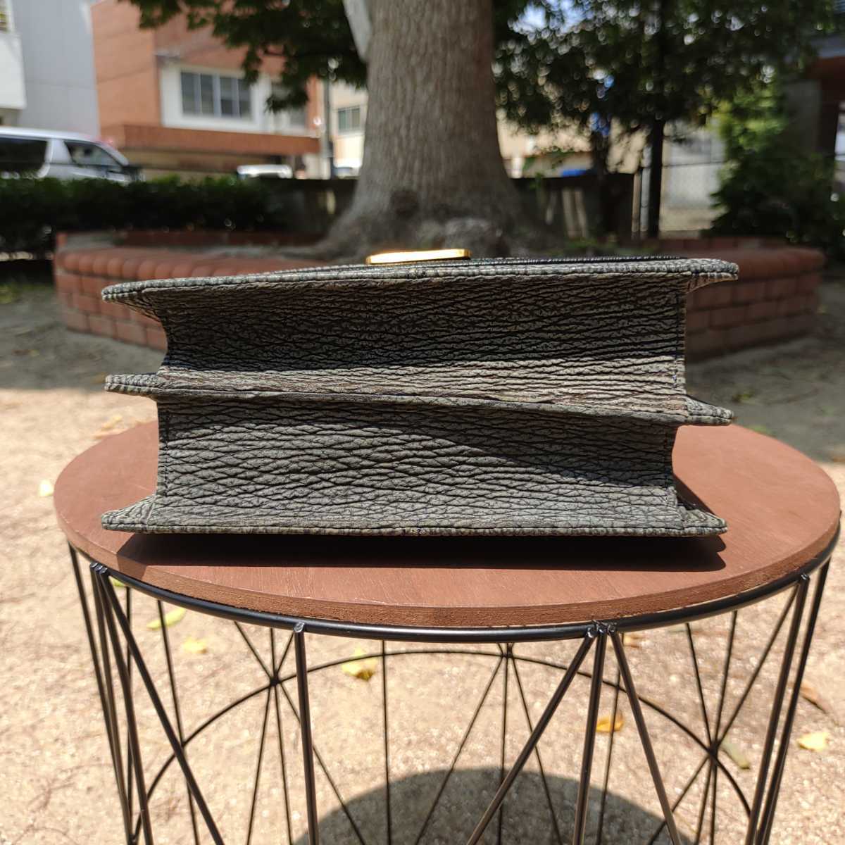 ☆美品☆CELENCEE シャークレザー 鮫革 Shake Leather ゴールド金具 