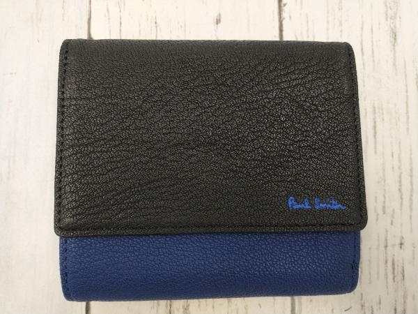 Paul Smith 二つ折り財布 PSC134 ポール・スミス ブラック×ブルー