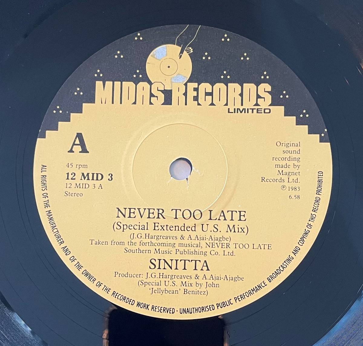 Never ⁄ Too Late - Sinitta Disco 公式通販 12Sinitta too Original