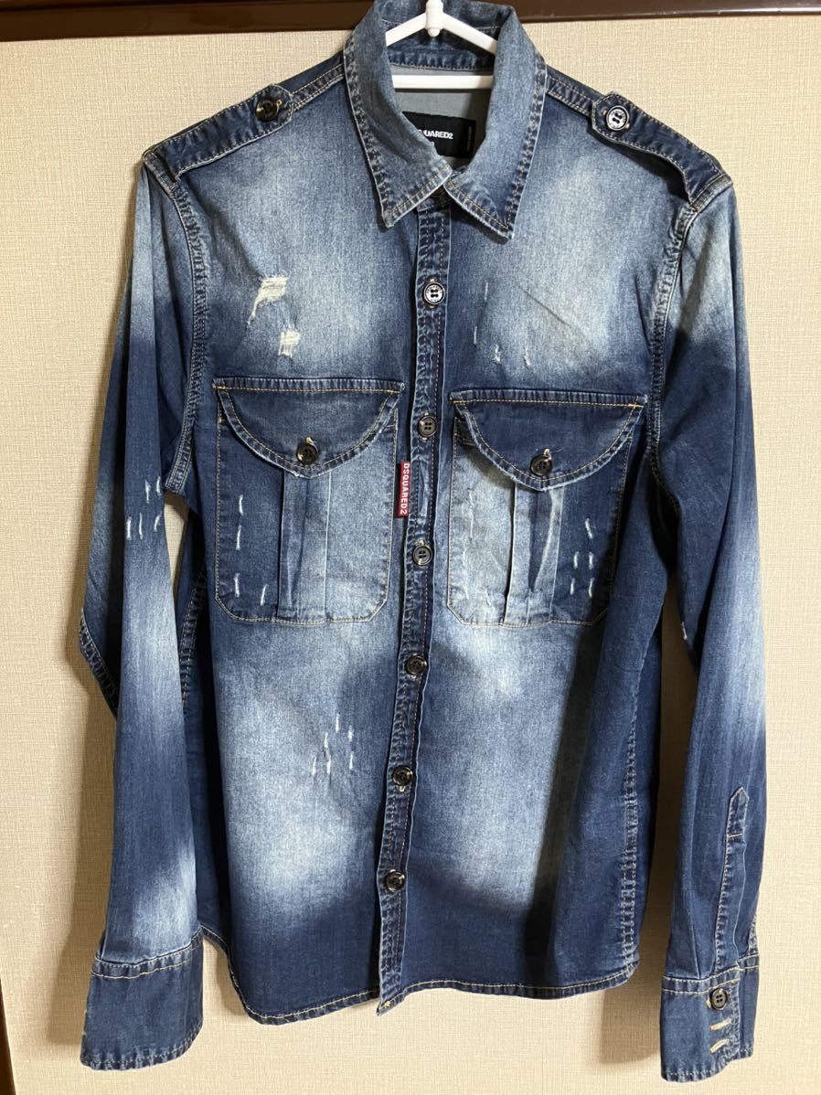 【HOT，正規品】 DSQUARED デニムシャツ 48(トップス)｜売買されたオークション情報、yahooの商品情報をアーカイブ公開 - オークファン 男性用