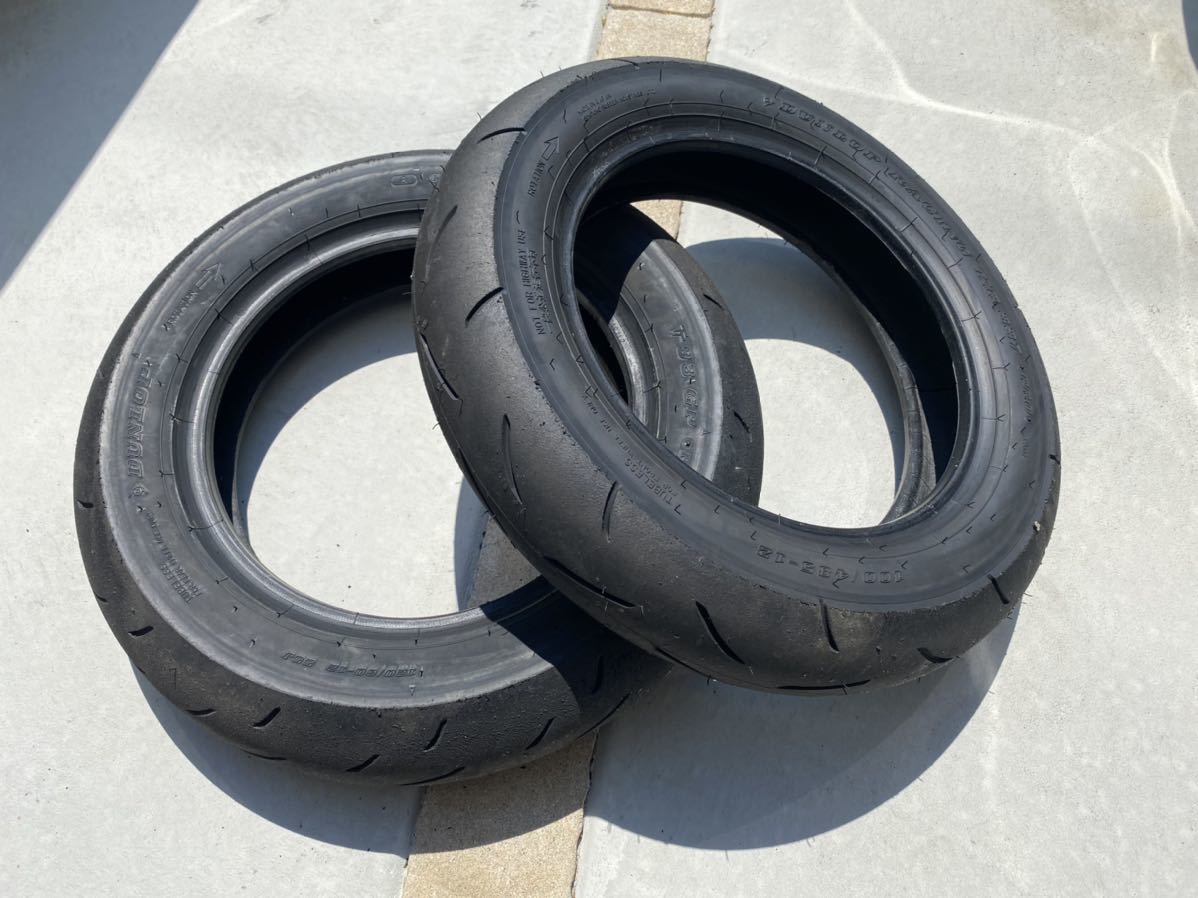 送料込！ダンロップ 前後セットKR337 Pro 100/485-12 TT93GP Pro 120