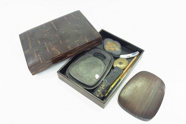 X059-Y9-2565 書道具 墨 / 硯 / 筆 など まとめセット 現状品③ 宝研堂