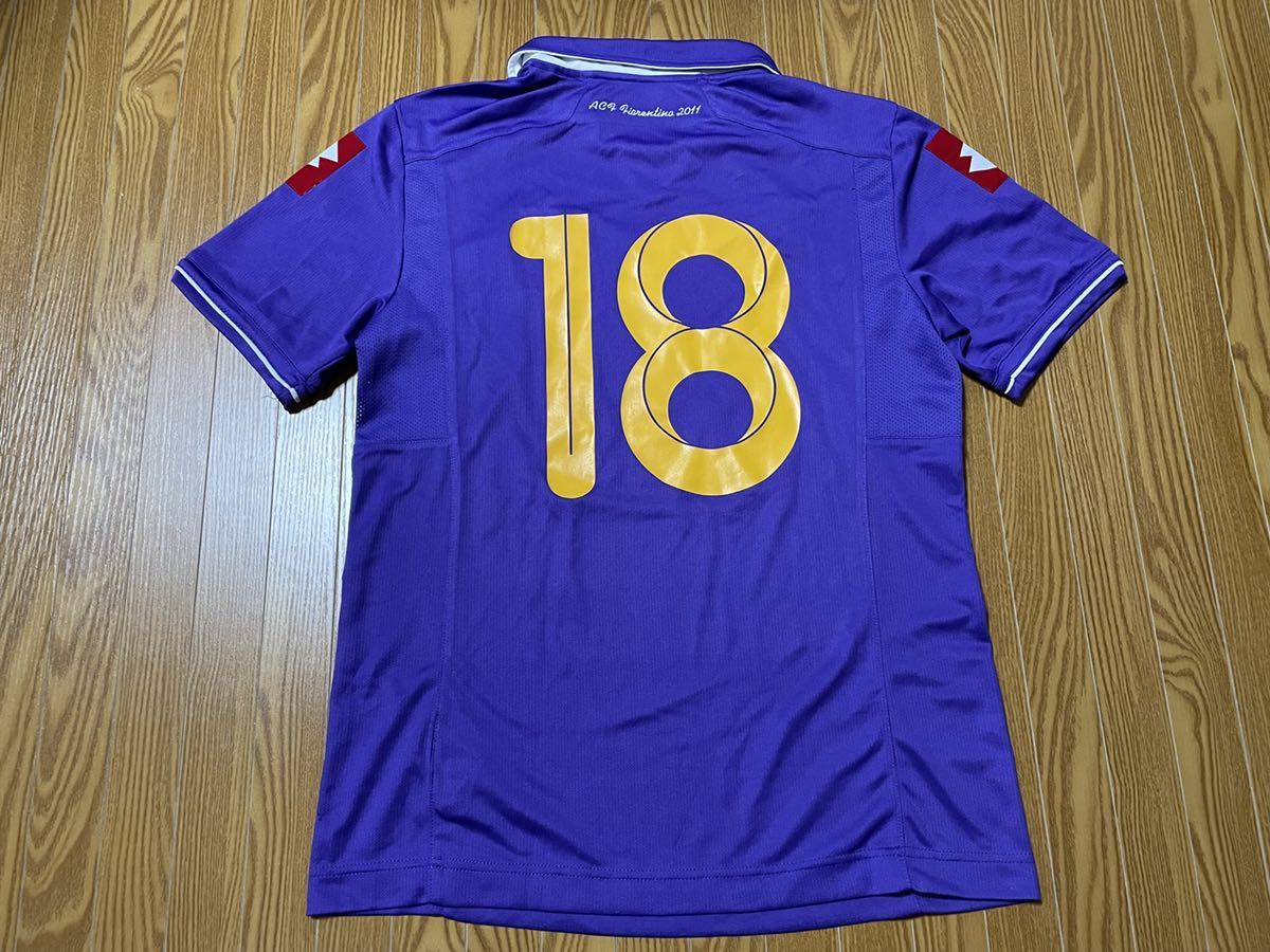 lottoロット製10-11フィオレンティーナ(H)半袖ユニフォームXL紫