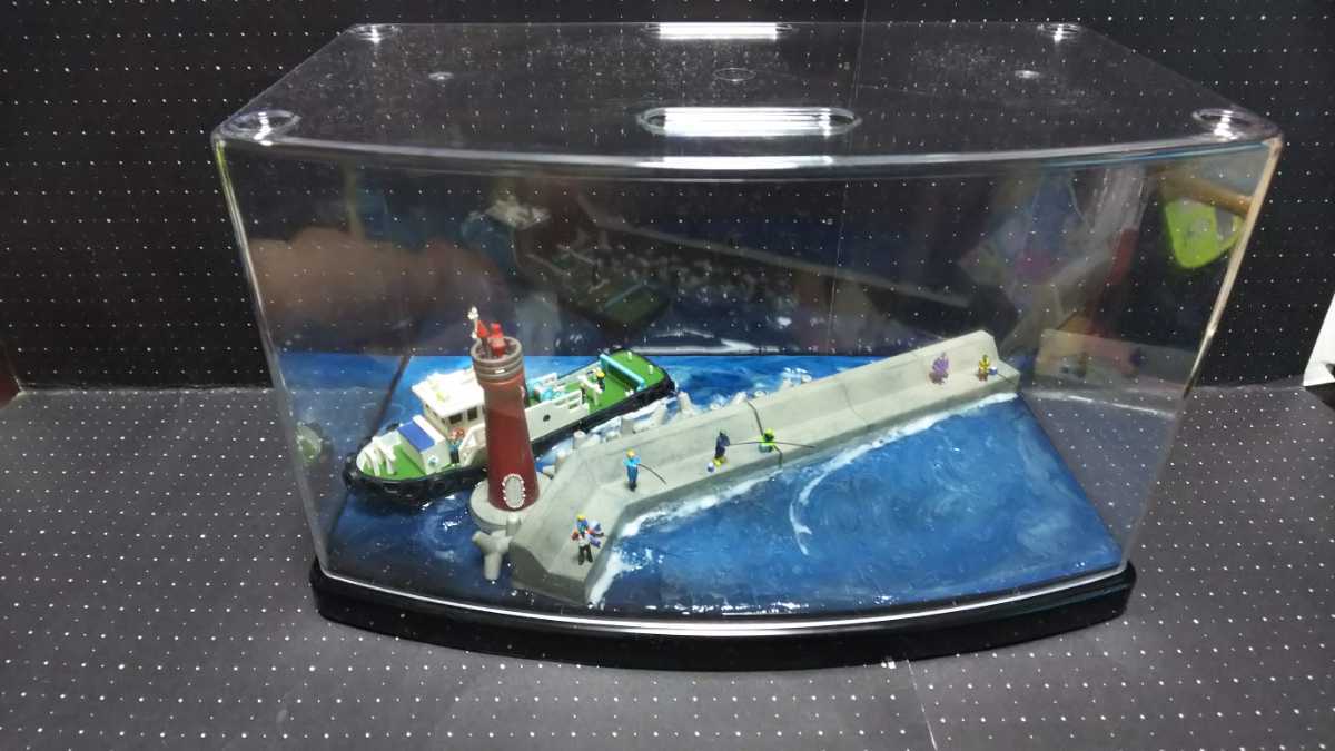 1/150 Nゲージサイズ ケース付き ジオラマ『防波堤の釣り人』 情景