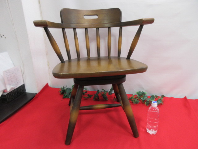 OH1314/22】アンティーク♪ 飛騨産業 キツツキマーク 木製 ひじ掛け