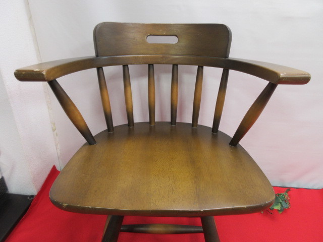 OH1314/22】アンティーク♪ 飛騨産業 キツツキマーク 木製 ひじ掛け