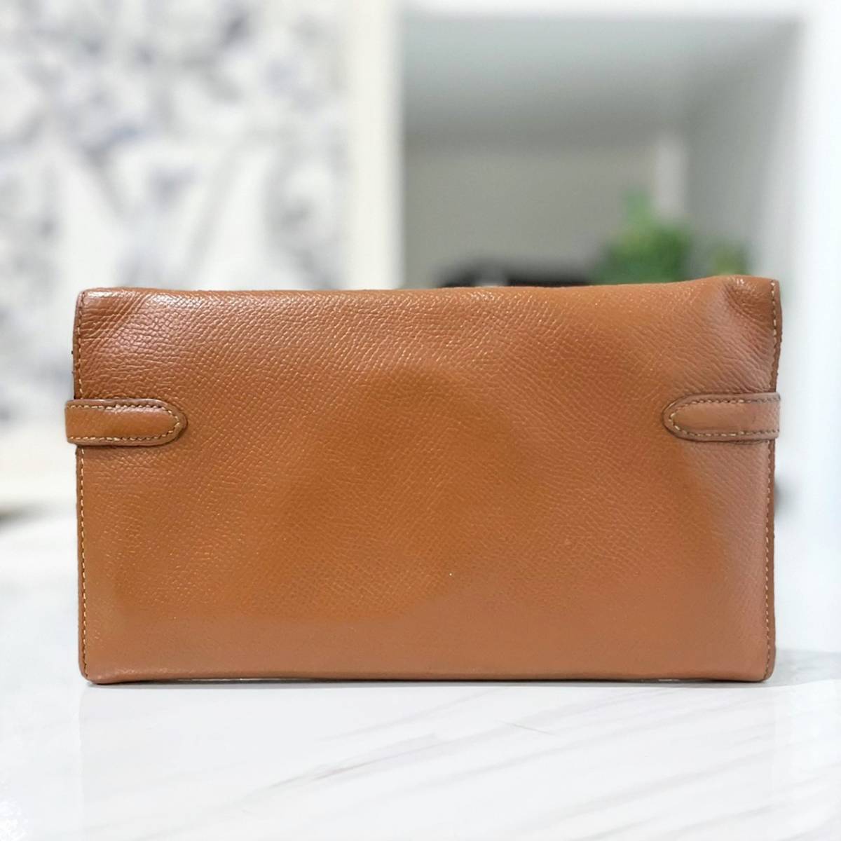 エルメス ケリーウォレット エプソン ゴールド 長財布 C刻印 エルメス