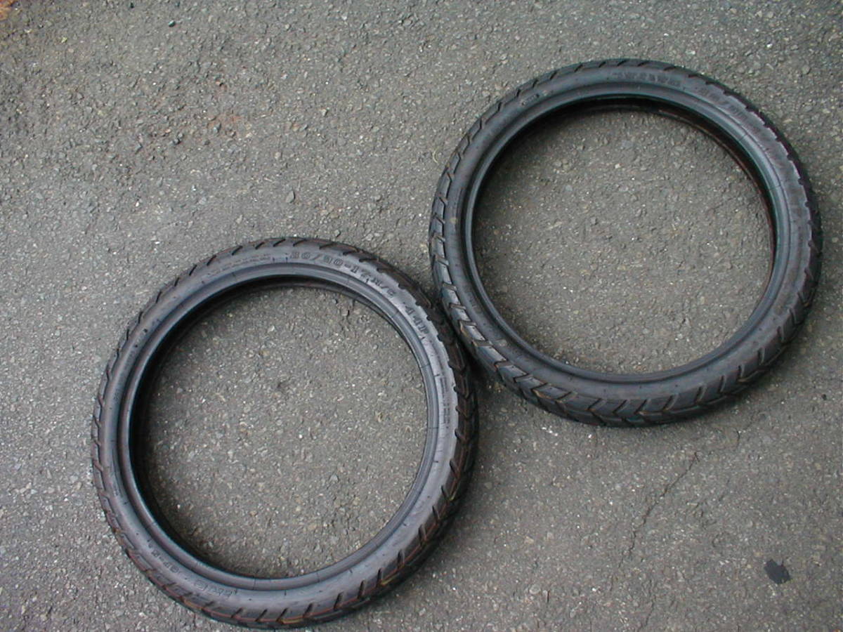中古タイヤ IRC GP-5 80/90-17 フロント用＆リヤ用 前後セット バリ山