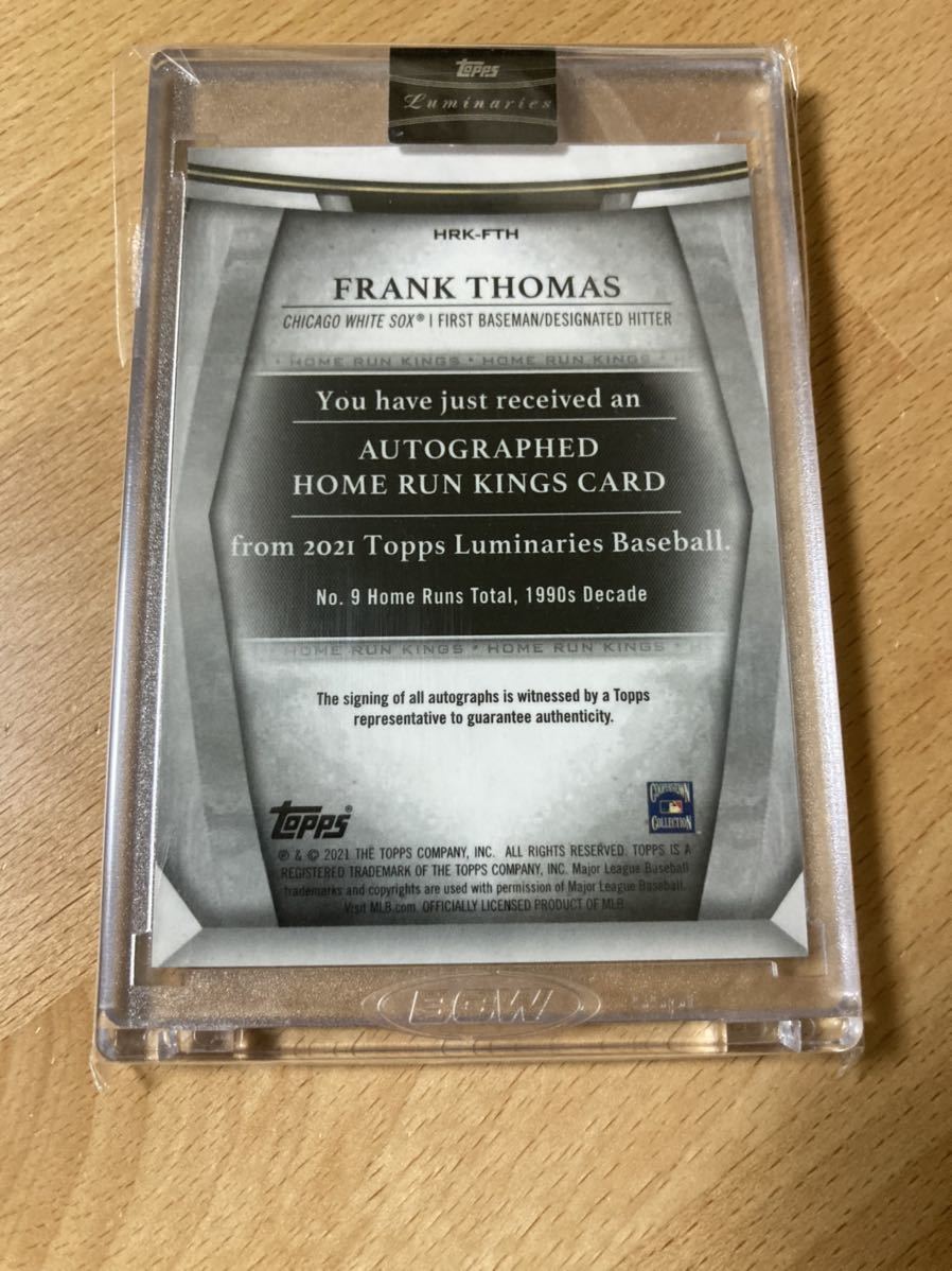 Topps 0 Luminaries Frank Thomas Hit Info, Baseball Checklist, Set