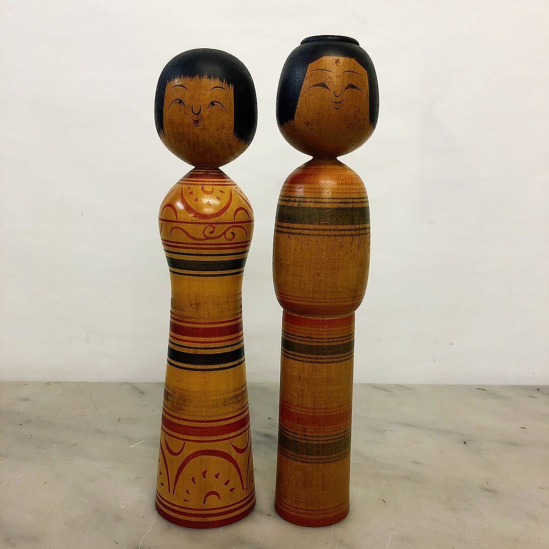 奥瀬鉄則 津軽系 | 伝統こけし 作品（29.5cm） こけし四本セット津軽