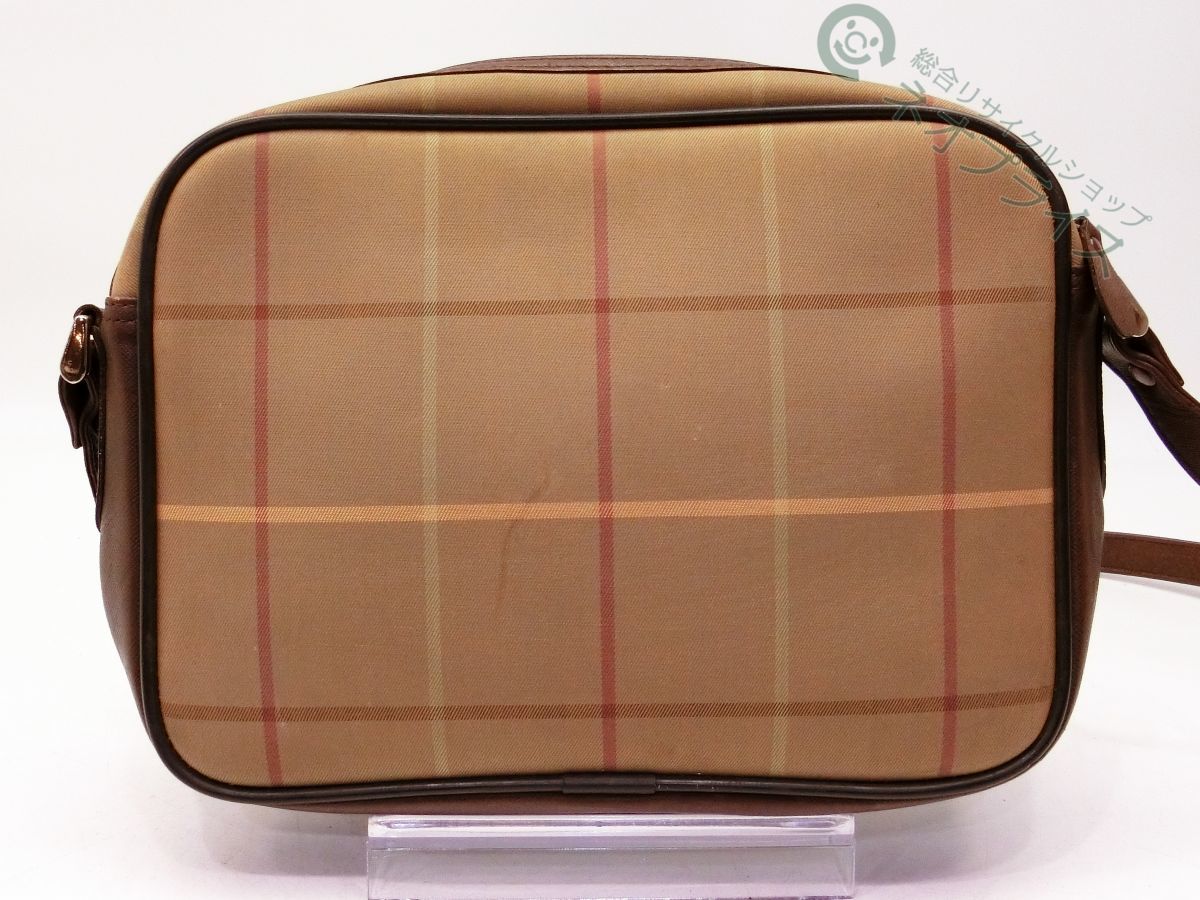 ◇Y6308 BURBERRY バーバリー チェック柄 キャンバス レザー