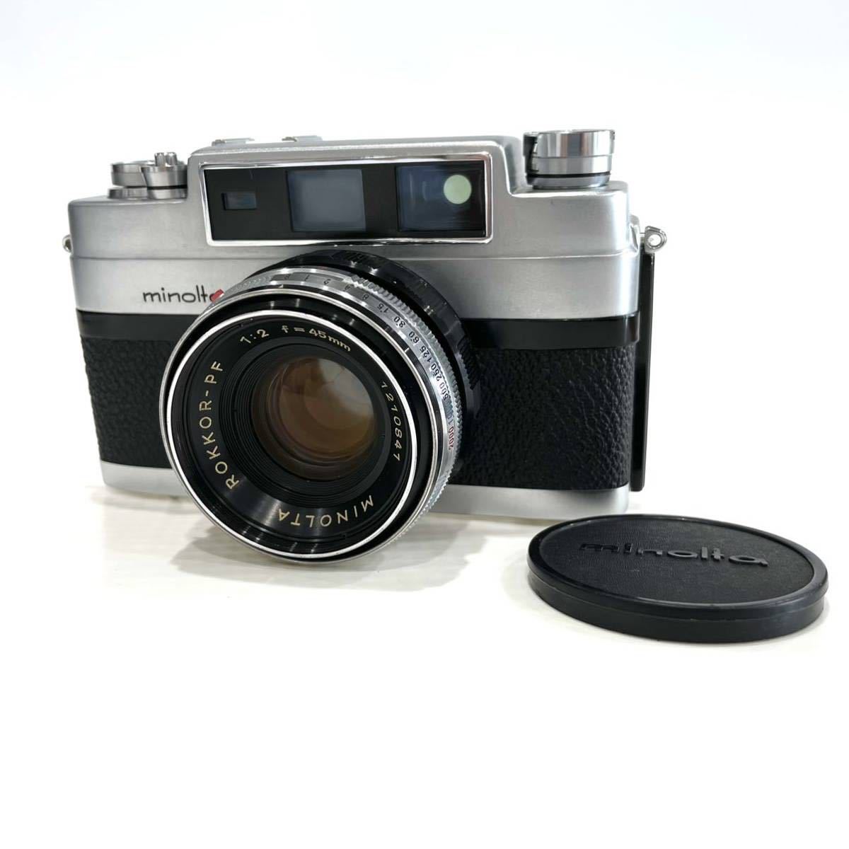 Minolta Rokkor-PF 一眼レフカメラ MINOLTA ミノルタ V2 一眼レフフィルムカメラ ROKKOR-PF 1:2 f=45mm MF