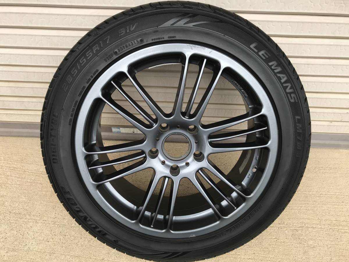 RAYS 17 x 7jj 114.3 off+48 ☆ ダンロップ ルマン4 LM704 205 55 17 ☆ ステップワゴン スパーダ おまけ付き　オマケ　レイズ　ガンメタ