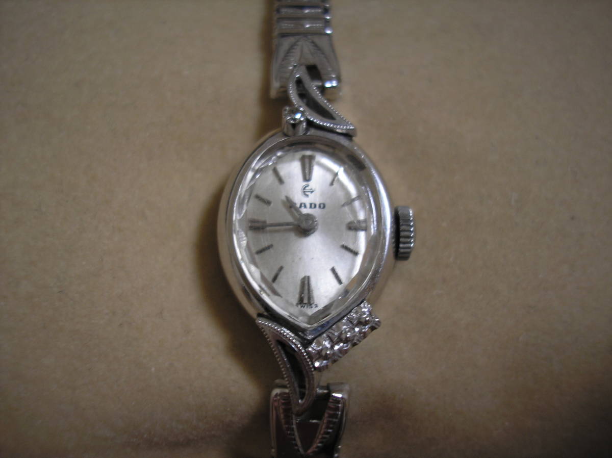 プラチナ製 1Pダイヤ RADO ラドー ヴィンテージ レディース腕時計  