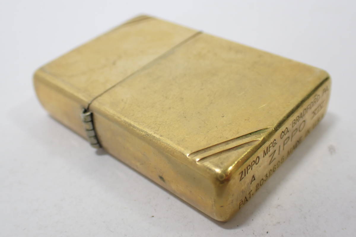 23084【 A ZIPPO XIV 】1937 REPLICA レプリカ フラットトップ ダイヤゴナル斜め線 1998年ジッポー ビンテージ ゴールドカラー着火確認済み Replica 0 Polish Series cheap Silver