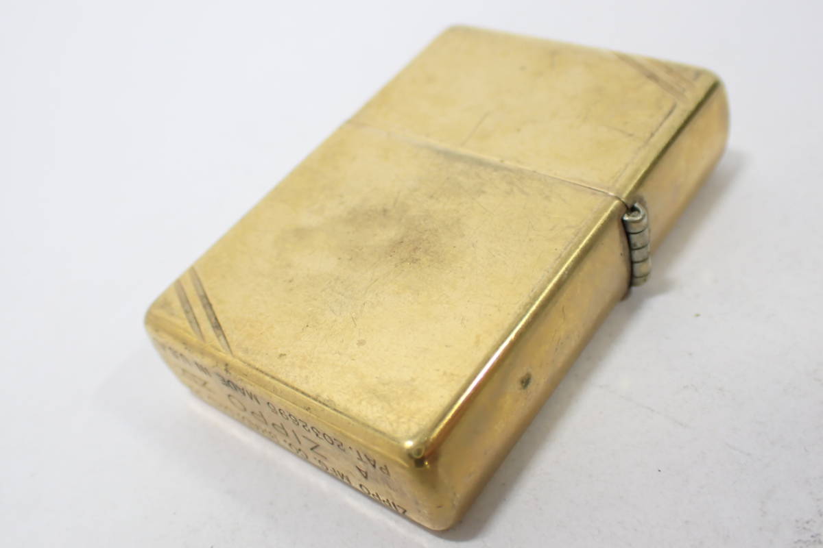 23084【 A ZIPPO XIV 】1937 REPLICA レプリカ フラットトップ ダイヤゴナル斜め線 1998年ジッポー ビンテージ ゴールドカラー着火確認済み Replica 0 Polish Series cheap Silver