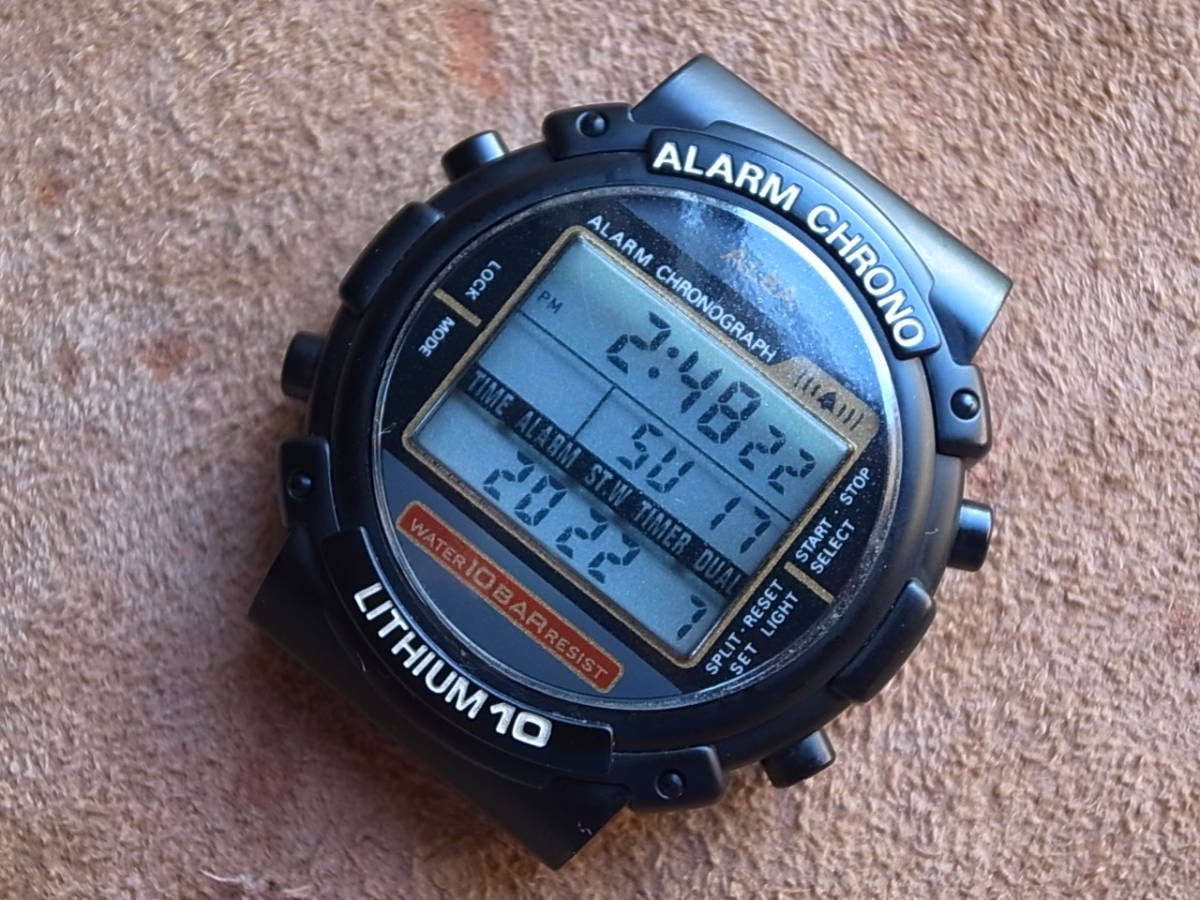 美品 セイコー アルバ 稼働 デジタル クォーツW041-5030 メンズ Alarm