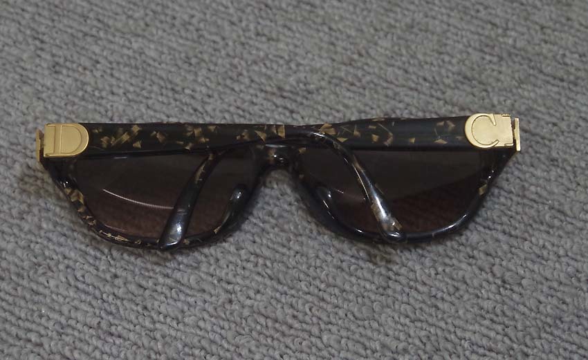 □Christian Dior レトロ サングラス茶ブラウンべっ甲ゴールド2906A