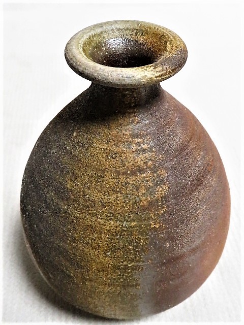 工芸品 ▽人間国宝 藤原雄『備前 徳利』酒器 陶印 共箱 共布 栞 検