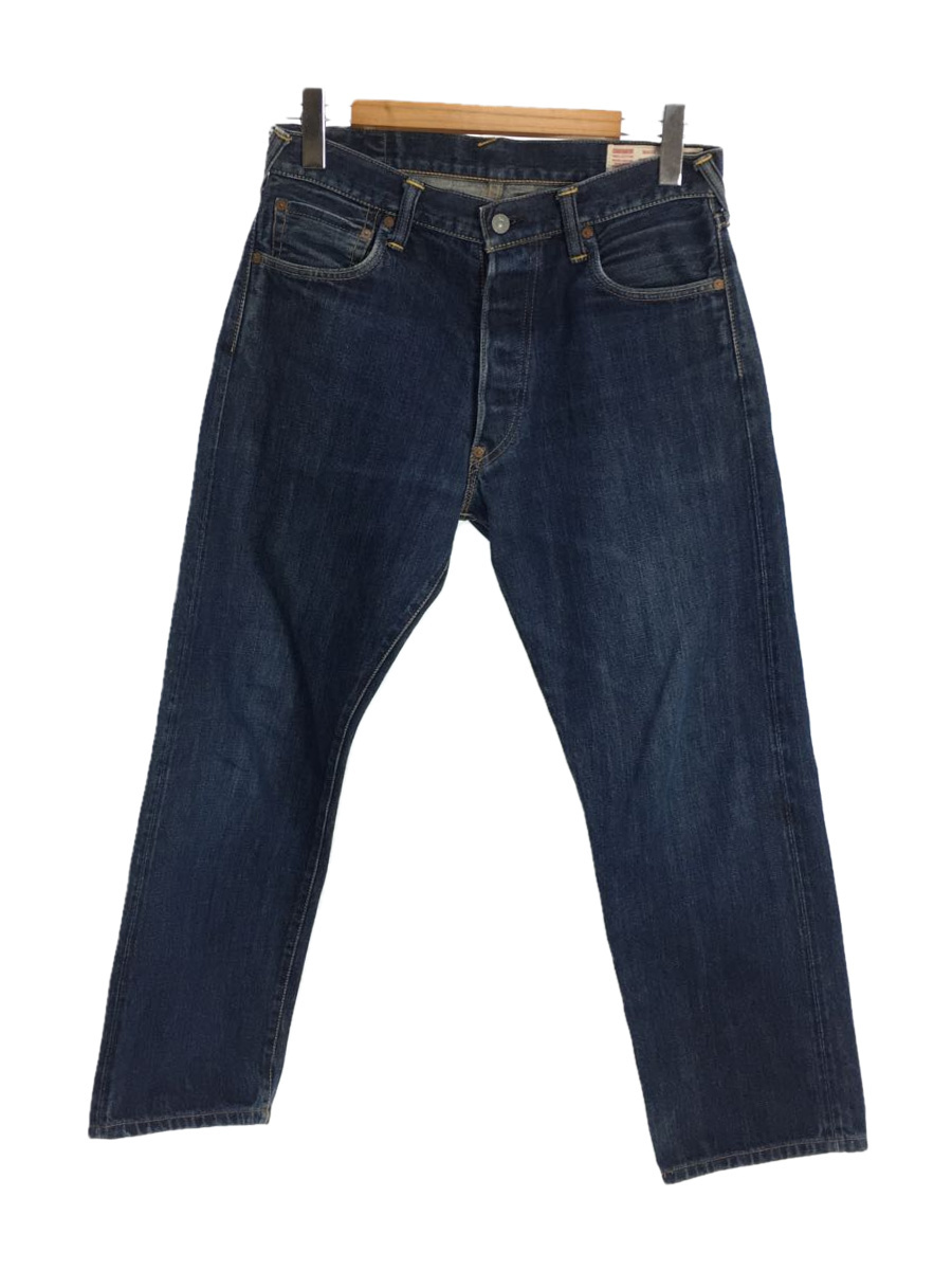 EVISU◆ストレートパンツ/32/コットン/IDG/無地/no2/赤耳/セルビッチ/ボタンフライ/パッチ経年