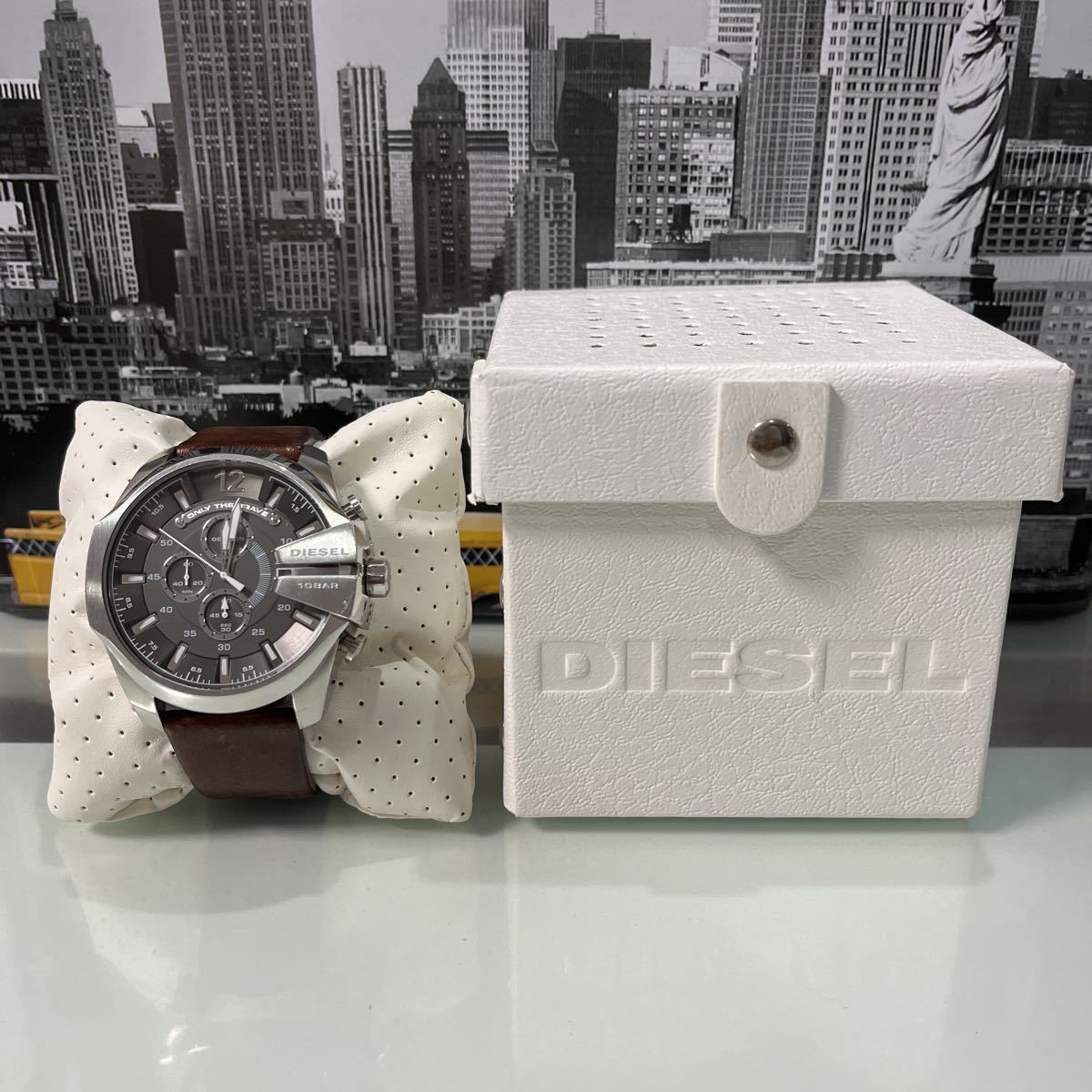 Diesel ディーゼル クロノグラフ DZ4290 Mega Chief メガチーフ 革 