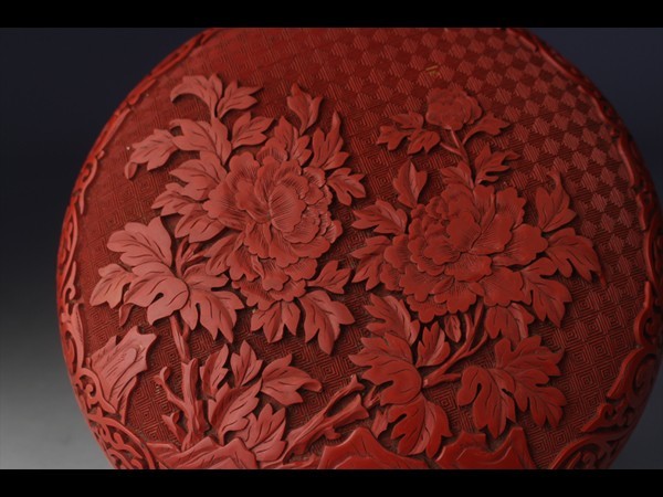 唐物 中国美術 堆朱 花瓶 公式通販 清朝 香合 中国古玩 - 細密細工