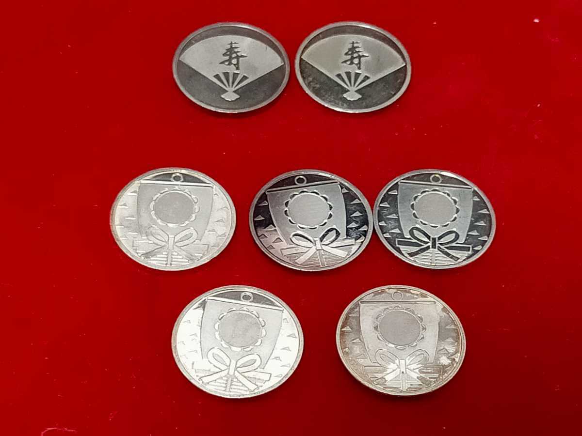造幣局製 純銀メダル4枚＋年号刻印メダル４枚 セット　ミント出し ミントセット 純銀メダル 純銀銘板7枚 貨幣セット 0 6g 純銀 記念