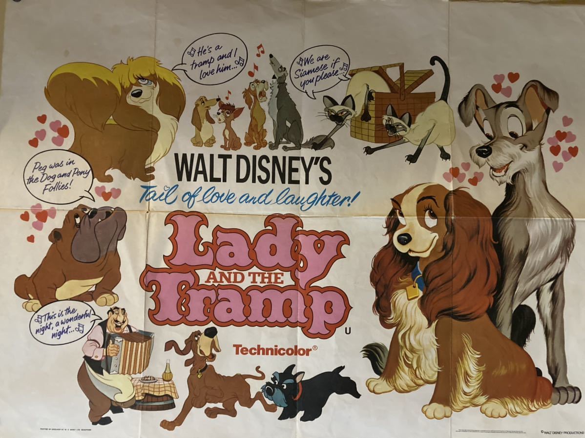映画ポスター○わんわん物語 B1サイズポスター○ Lady and the Tramp 