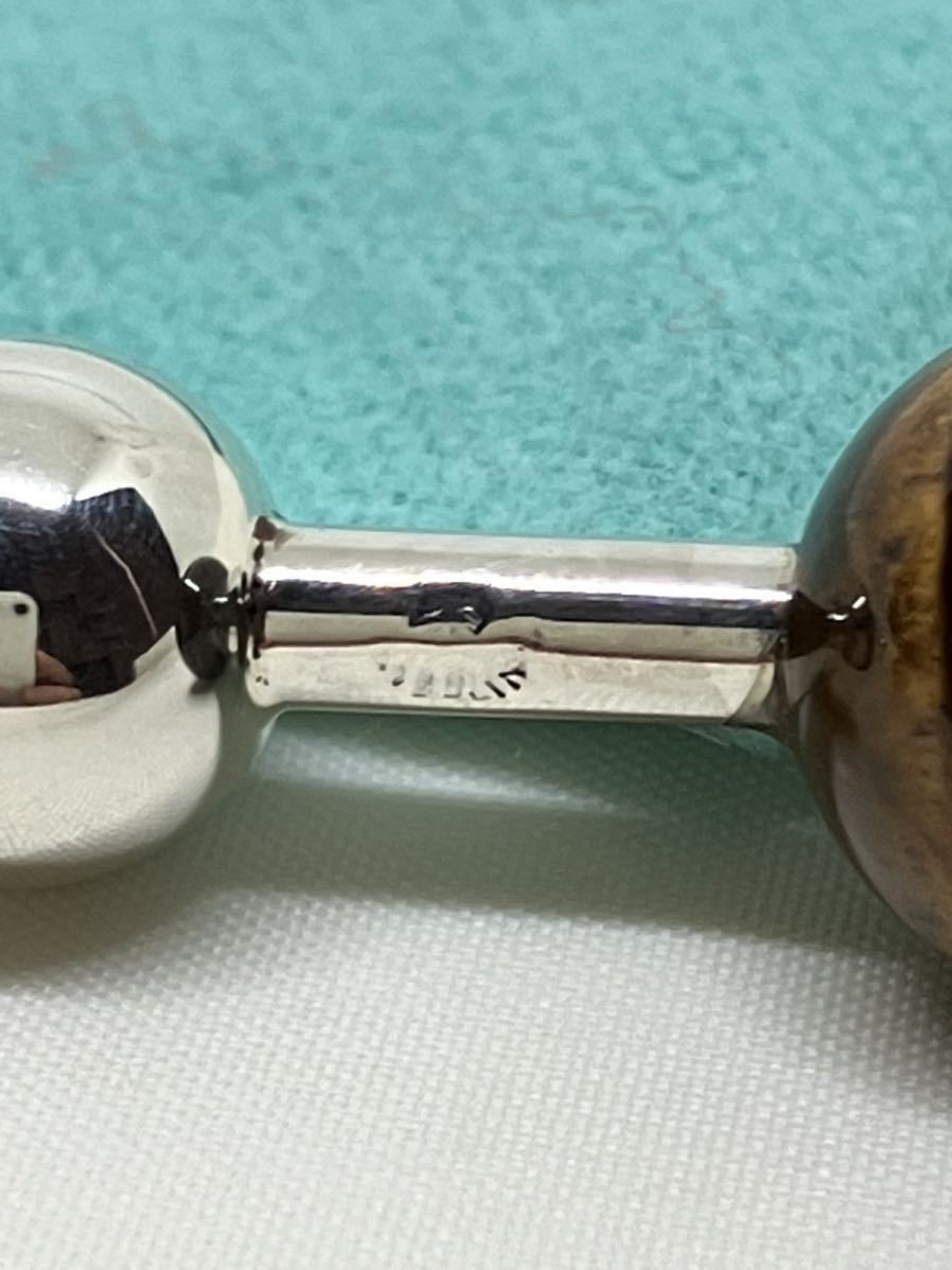 1円 希少 ティファニー タイガーアイ ボール カフス シルバー SV 925