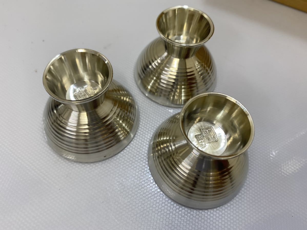 自宅保管品】錫半 酒器 徳利1個 ぐい呑み 3個 共箱