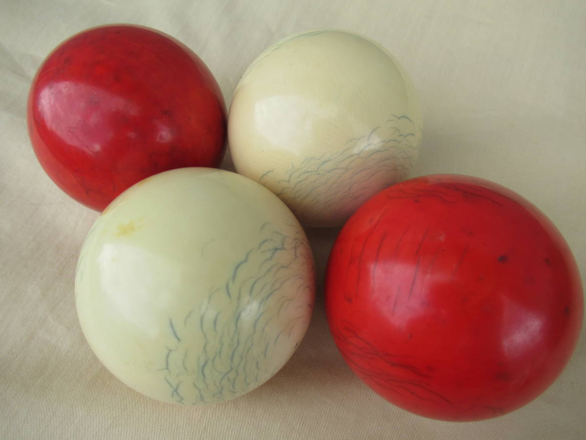 ☆ビリヤード 球 4個 1036g☆検索：象牙風 玉 み-03