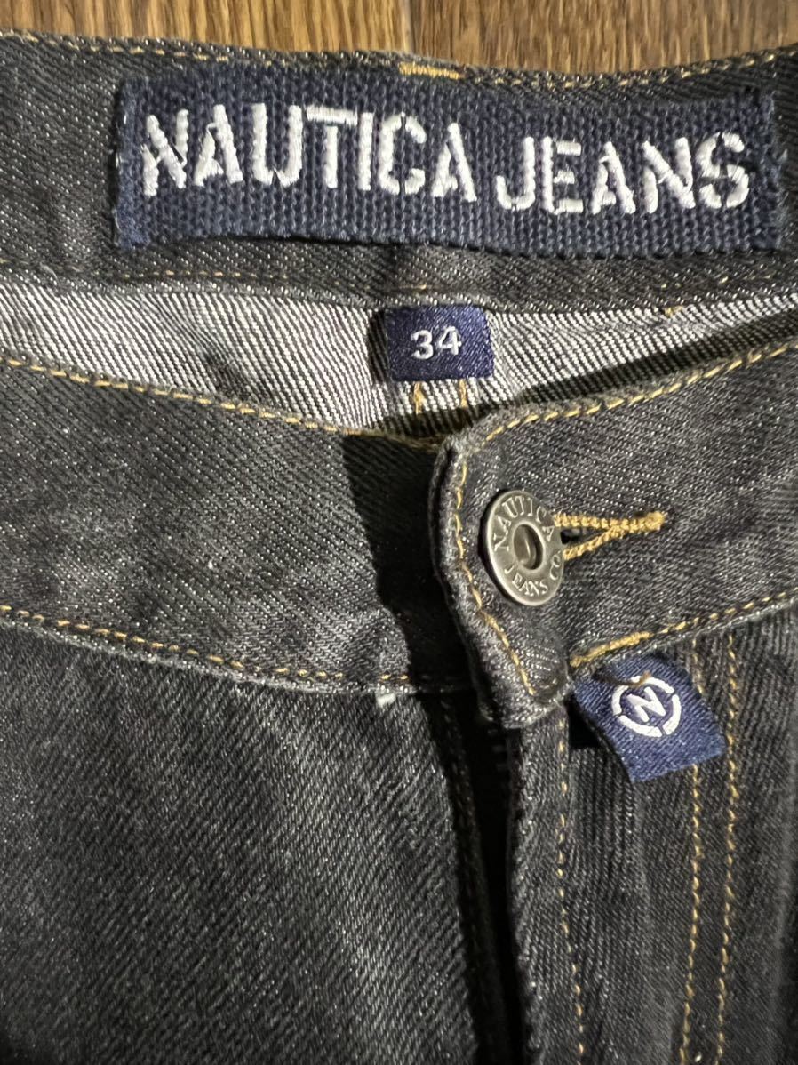 メンズ 極太90s NAUTICA セルビッジ バギーデニム W34 金ボタン Y2K
