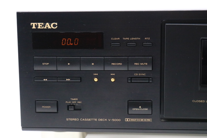 ジャンク・通電のみ】TEAC ティアック V-5000 ステレオカセットデッキ