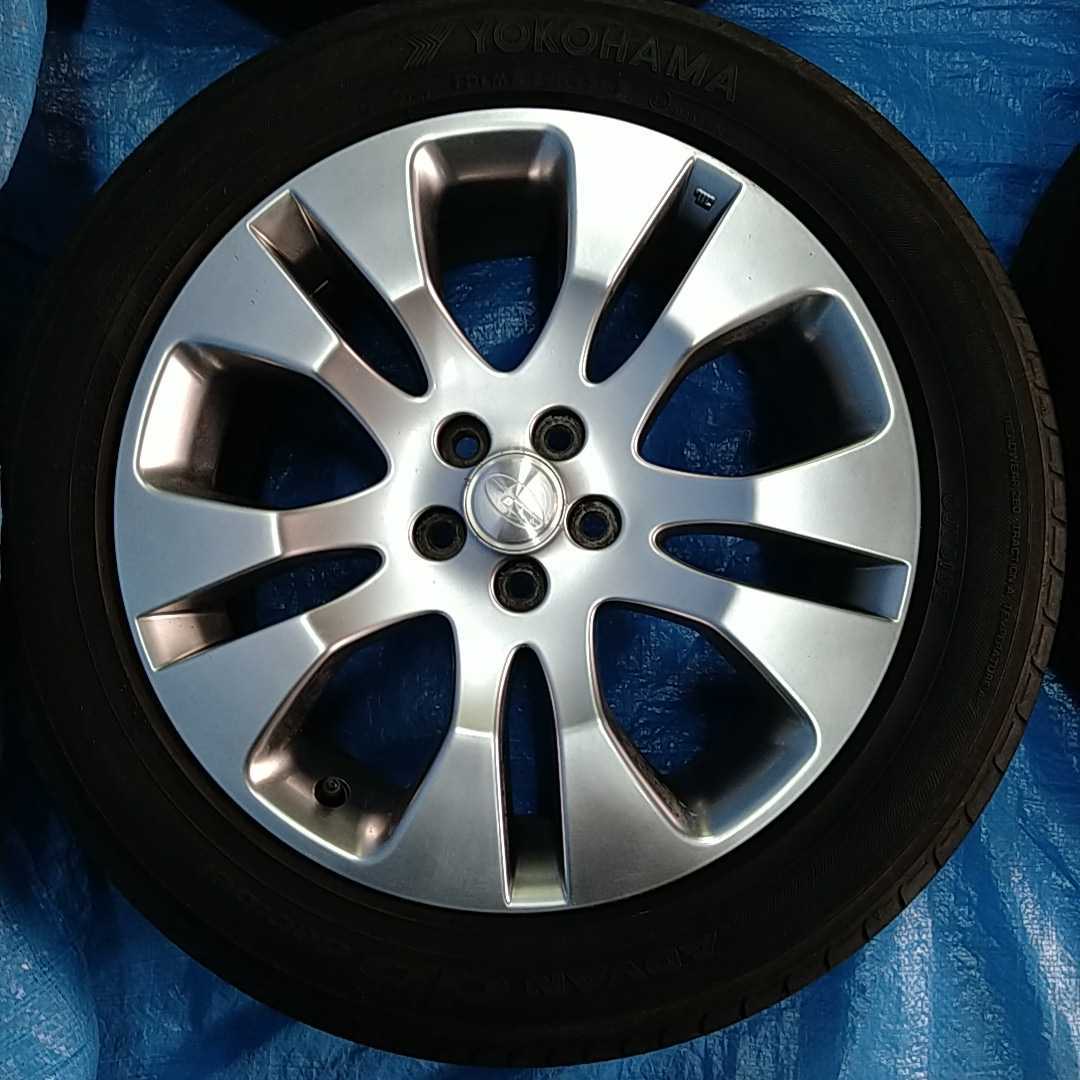 中古4本セット スバル 215-55-17 PCD100 5穴 オフセット48 7J タイヤ 