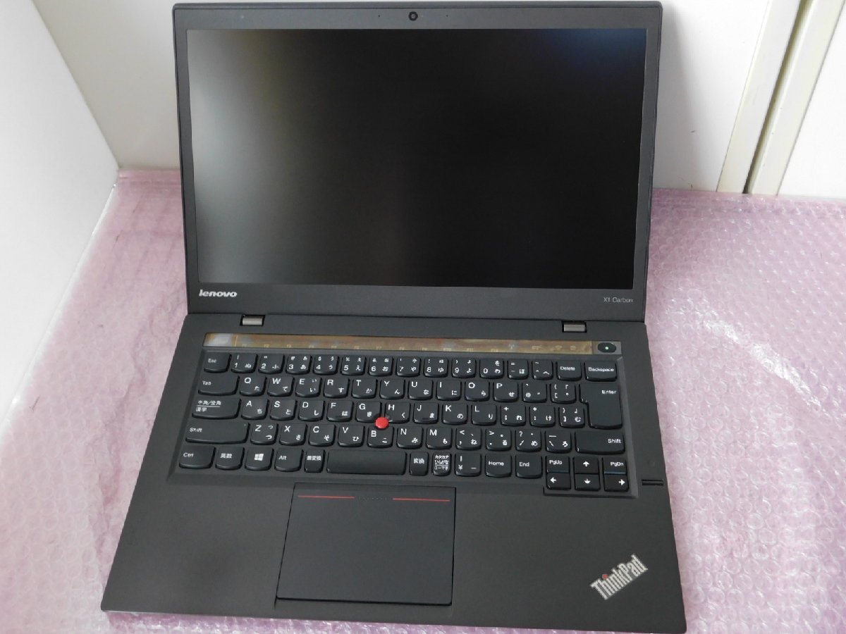 ジャンク Junk ThinkPad X1 Carbon 20A8-S06T0A Core i5 4300U/8GB/SSDなし バックライト切れ？