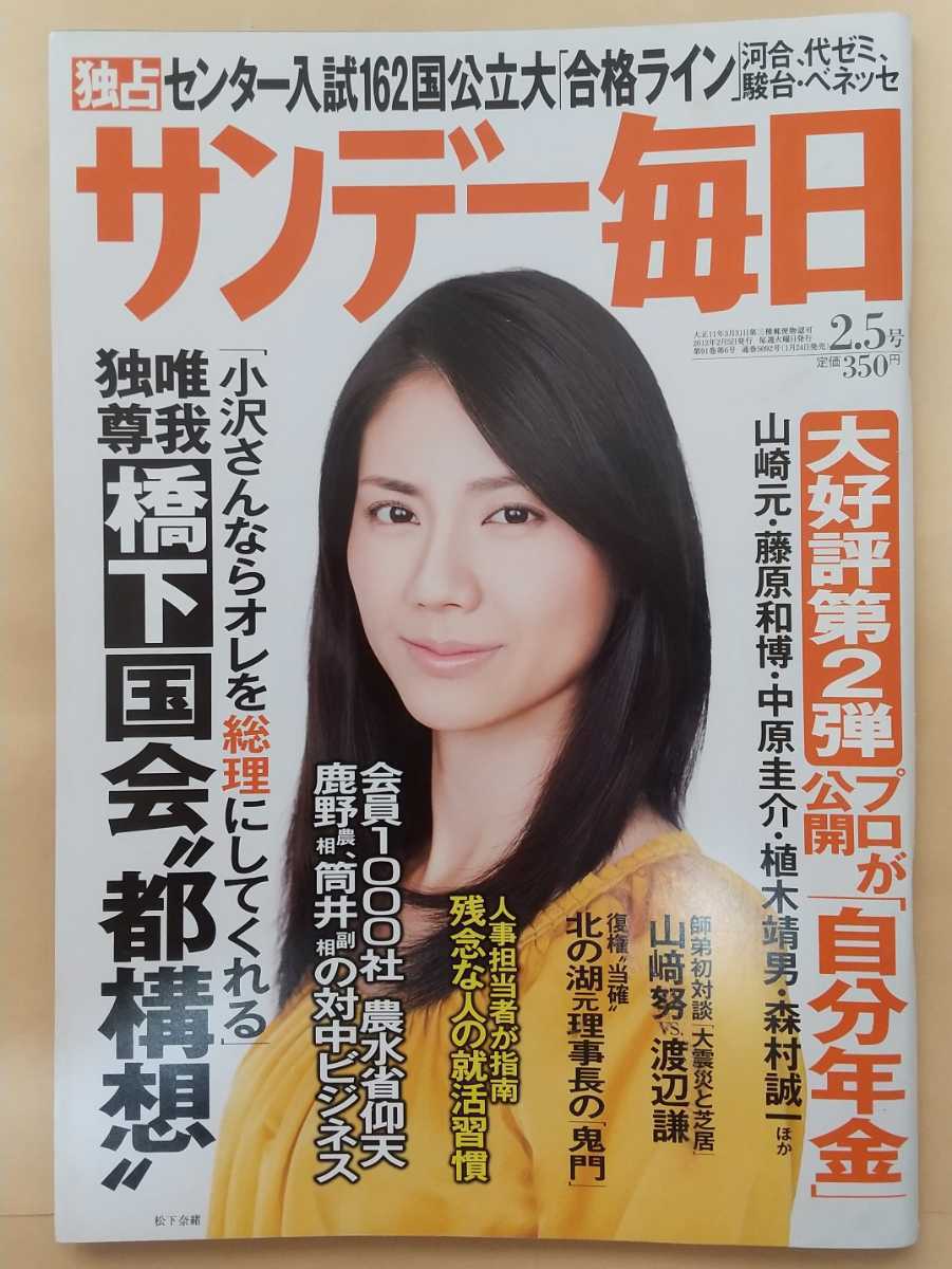 松下奈緒 乗せろ 2012年 カレンダー
